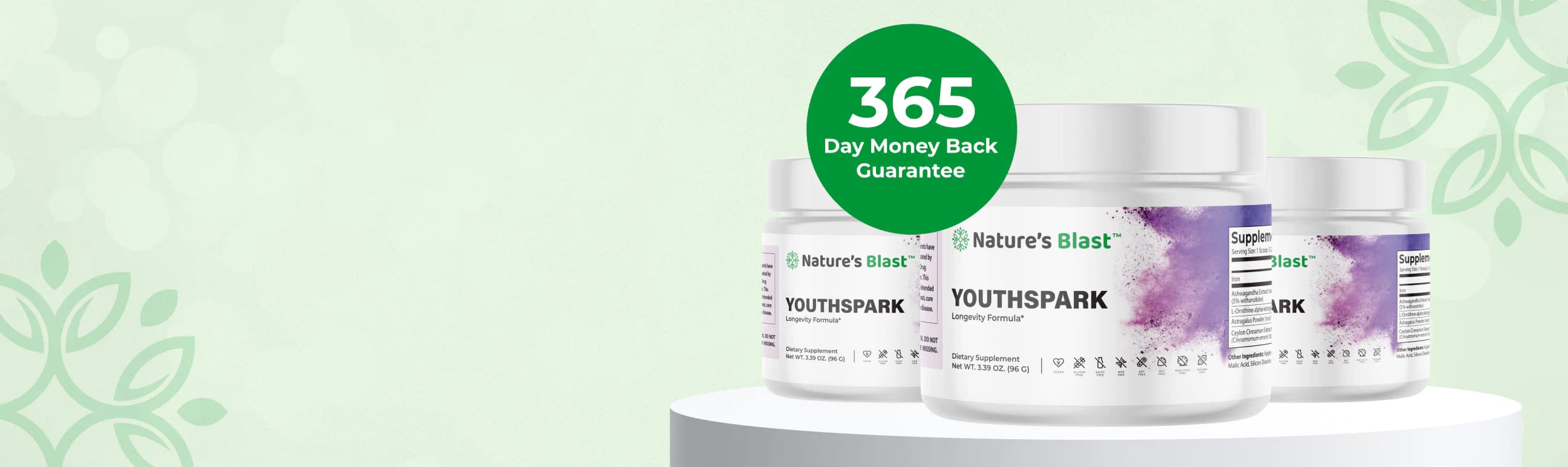 Promo banner for Nature's Blast YouthSpark supplement