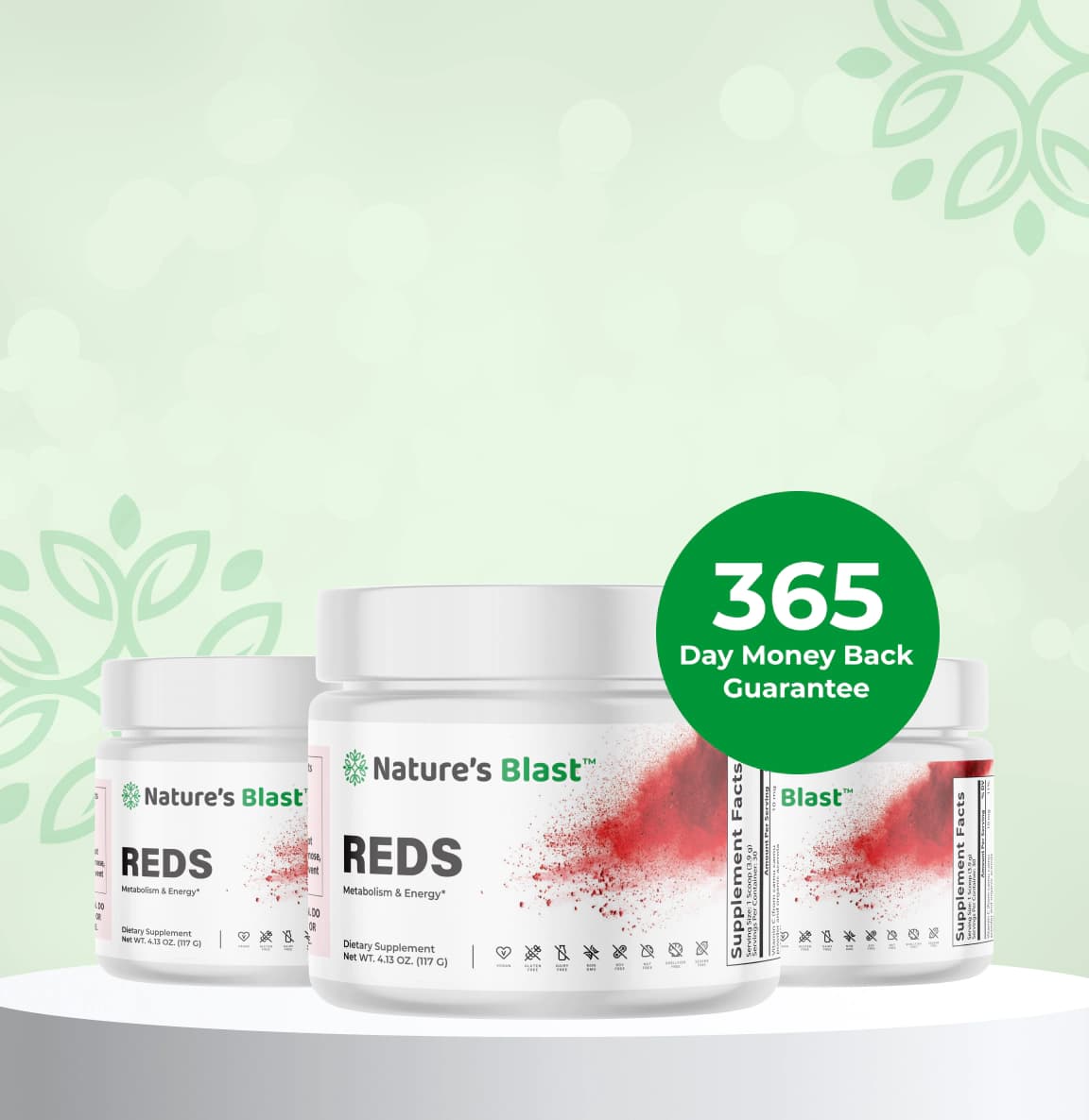 Promo banner for Nature's Blast Metabolic Reds supplement