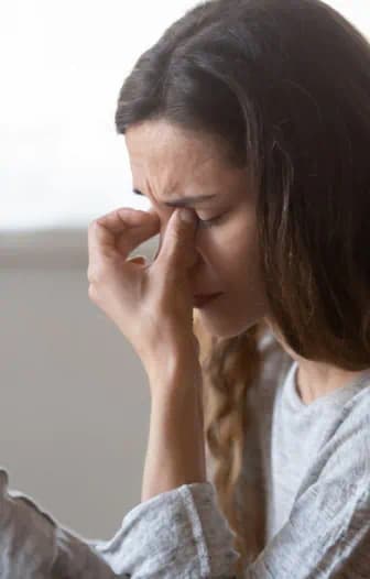 Woman with tired eyes